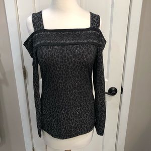 Michael Kors Cold Shoulder Animal Print Top